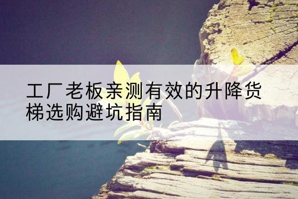 织金升降货梯怎么选-工厂老板亲测有效的升降货梯选购避坑指南