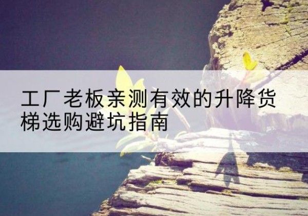 织金升降货梯怎么选-工厂老板亲测有效的升降货梯选购避坑指南